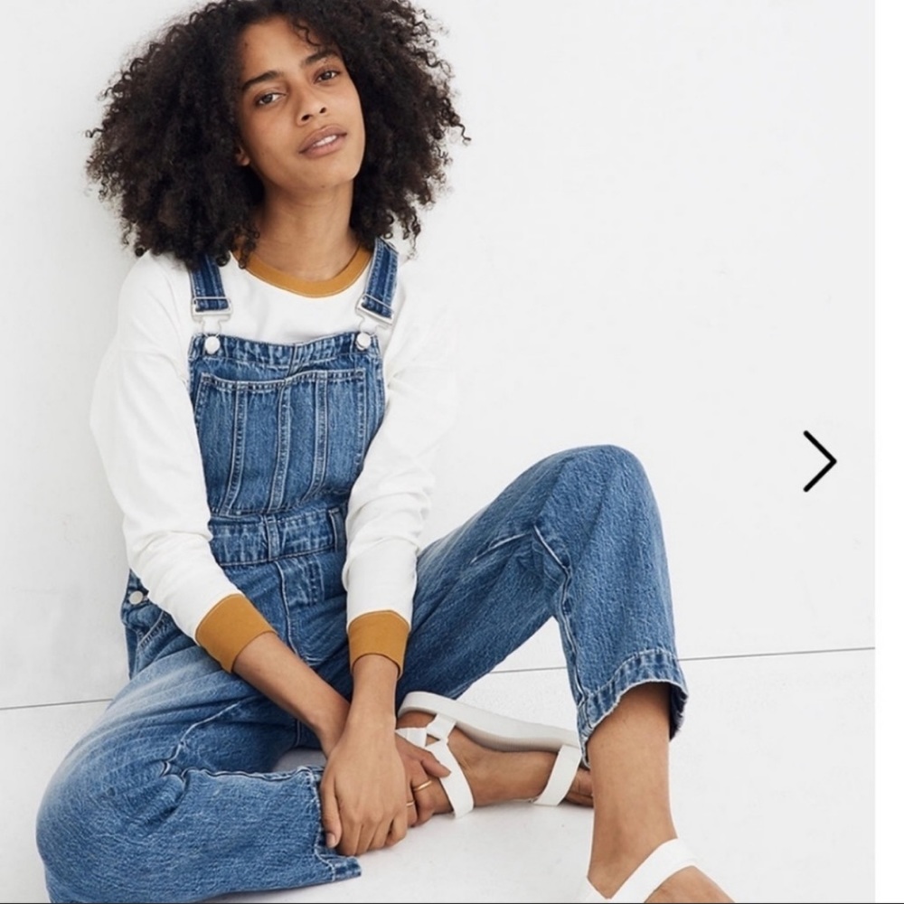 NWOT MADEWELL jean/denim overalls with pockets | size large (true to size)